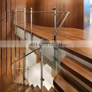Modern Design Model Railing Removable Clear Tempered Glass Stair Stainless Steel Handrail thumbnail-2