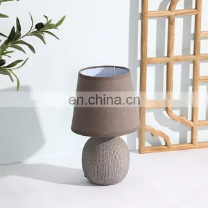 Antique Design Porcelain Night Lamp Restaurant Hotel Home Cheap Brown Ceramic Table Lamp thumbnail-1