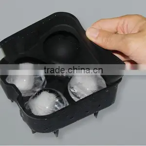10 Colors BPA Free FDA Food Grade Non Stick 4 x 45mm Ball Shaped Silicone Ice Cube Tray thumbnail-2