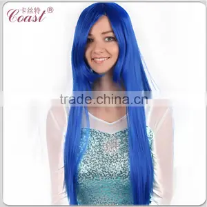 Long Beauty Straight Synthetic Cosplay Wigs Dark Blue thumbnail-1