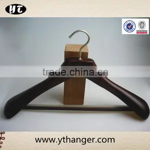 China Supplier Luxury Wooden Suit Hanger With Velvet Bar thumbnail-4