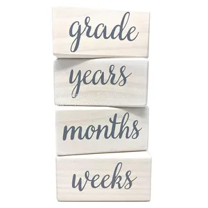Wood Milestone Age Blocks, Baby Age Photo Blocks Baby Shower Gift and Keepsake thumbnail-5