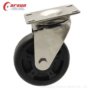 4 Inch Stainless Steel SS304 Castors Active High Temperature Thermo 250℃ Caster Wheels thumbnail-1