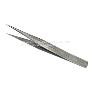 Stainless Steel Tweezers Corrosion Resistant Silver Stainless Steel Tweezers All Metal Clip Pointed Elbow Multi Specification ST Tweezers With Texture ST-16 thumbnail-4