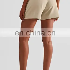 Fashion High Waist Women's Loose Casual Fitness Sports Clothing Shorts With Side Pockets Workout Running Gym Wear Yoga Shorts thumbnail-2