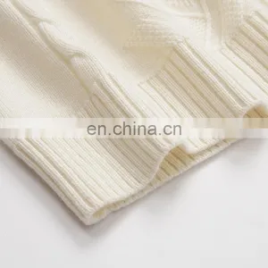 Wholesale 100% Cashmere Crew Neck Pullover Stylish Women's Winter Clothing Custom Knit Casual Solid Sweater OEM Service thumbnail-5