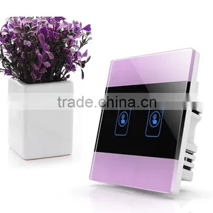 2016 Hot Sell 1Gang Crystal Glass Panel White Feather Touch Switch Smart Home Switch thumbnail-4