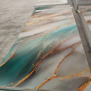 PVC Golden Marble Panel Gilded Wall Panels for Home and Office Wall Decoration thumbnail-1
