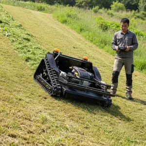 Loncin Industrial 452CC 4-Stroke Gasoline Engine Remote Controlled Lawn Mower Self Propelled Steel Chassis for Slope Embankments thumbnail-1