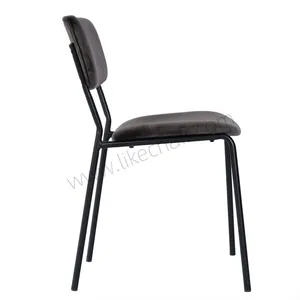 Modern Velvet Metal Legs Apartment Entry Dining Chair With Household Backrest for Home Office and Home Bar thumbnail-3