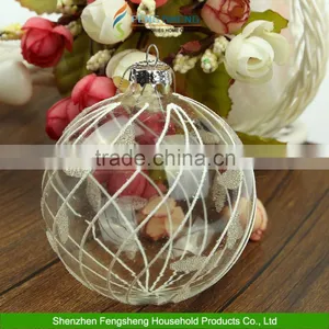 Christmas Clear Glass Baubles Etched Sparkling Vintage Decorations thumbnail-4