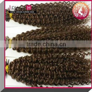 Wholesale High Quality 6A Kinky Curl Brazilian i Tip Hair Extensions thumbnail-1