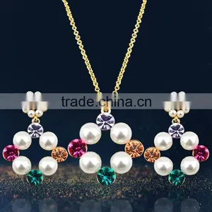 New Arrival Necklace/Earrings Jewelry Set Jewelry Set For Wedding Color Flower Pearl Jewelry Sets thumbnail-2
