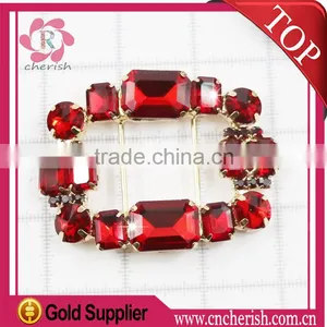 2015 High Quatity Square Shape Glass Beads Satin Bow Shoe Clips thumbnail-1
