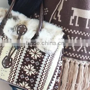 Hot Sale Fashion Ladies Snowflake Designer Handbags Fur Handbag thumbnail-6