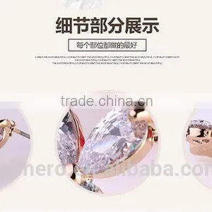 New Fashion Rolled Jewelry Gold Butterflies Crystal Earring For Women thumbnail-5