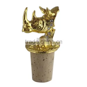 Zince Alloy Rhinoceros Rhinestone Wine Bottle Stopper Bar Accessories thumbnail-3