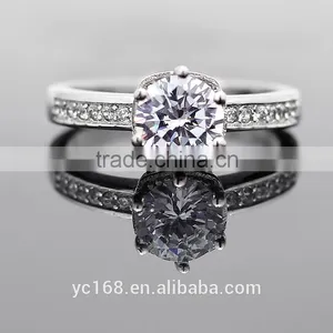 S925 Sterling Silver Wedding Rings With Cubic Zirconia Stones Express Jewelry thumbnail-3
