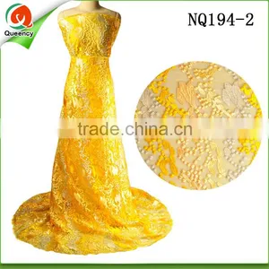 Guangzhou Lace African White French Lace Fabric With Stone NQ198-1 thumbnail-5