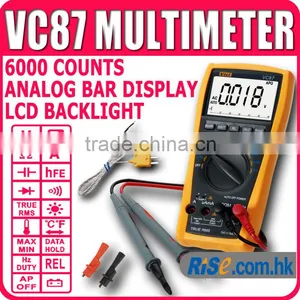 VC87 Tester Thermometer Resistance AC DC Ohm Hz C 6000 Count Voltmeter Multimeter thumbnail-1