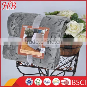 Leaf Printed Design Anti-pilling Micro Mink Fleece Blanket,2Ply Micro Mink Fleece Blanket thumbnail-1