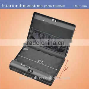 Wholesale- MS500 Micro Vault Biometric Fingerprint Handgun Pistol Small Car Security Storage Steel Safe Box / Gun Vault thumbnail-2