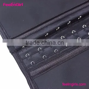 Black 9 Steel Boned Trimming Shaper Latex Waist Corset thumbnail-6