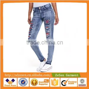 China Clothing Manufacturer Jeans Wholesale Price For Women thumbnail-1