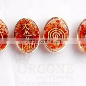 Wholesale Carnelian Orgone Oval Usai Reiki Set : Orgone Manufacture India thumbnail-1
