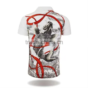 Water Silkscreen Printing Polo t Shirt Custom Made Fish Clothing thumbnail-2