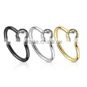 Piercing BCR Tragus Bead Closure Ring With Heart Bow Cross Moustache thumbnail-4