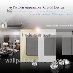 Black Crystal Glass16A 110-250V 1 Gang Intermediate Switch Push Button Swtich Light Wall Switch thumbnail-3