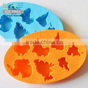 Hot Sell 100% Food Grade TPR Globe Warming Personalized Ice Cube Tray thumbnail-1