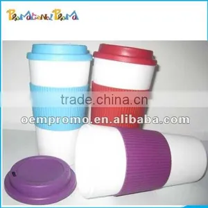 16 Oz Plastic Insulated Coffee Mug With Sleeve thumbnail-1