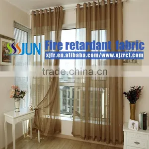 100% Polyester Manufactory Popular Flame Retardant Sheer Curtain thumbnail-1