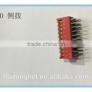 10 Position 10 Pins Red Color DIP Slide Type Switch thumbnail-3