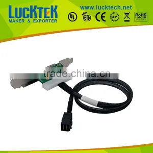 MINI SAS CABLE, SFF-8643 to External SFF-8088 Female Port With 2 Bracket 0.4m thumbnail-1