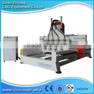 Multy Spindle Hot Sale Woodworking CNC Router 1325 With 4 Rotary Axis PCI NCStudio Control ZKM-1325-4 thumbnail-1
