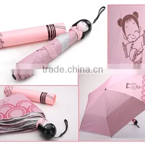 Windproof Folding Japanese Girl Bottle Umbrella thumbnail-5
