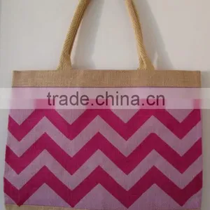 2014 CHEVRON JUTE SHOPPING BAG thumbnail-4