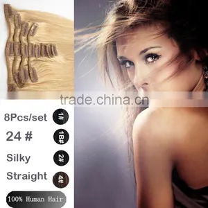 Express Hair Clip in Hair Extension Virgin Brazilian Hair Remy Clip in Hair Extensions Full Head Clip in Hair Extensions thumbnail-1