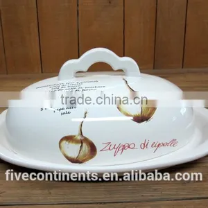 Ceramic Butter Dish Oval Shape Porcelain Butter Dish With Lid thumbnail-1
