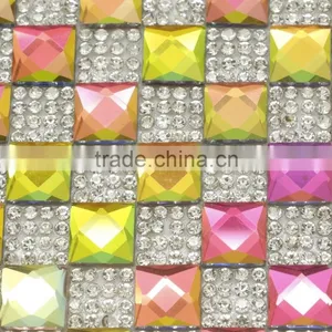 Rainbow Color Square Stone 24x40cm Size Self Adhesive Pvc Backside Sheet for Fashion Box thumbnail-1