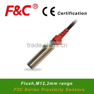 F3C- 12KS02 Series Inductive Sensors, Flush Type, NPN/PNP, NO/NC Offered, 3-Wire, Inductive Proximity Sensor thumbnail-1