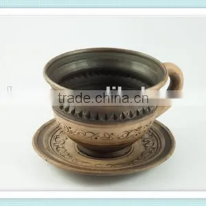 Ceramic Cup With Saucer Ceramics and Pottery Stoneware Coffee Cup Handmade Cups and Saucers thumbnail-1
