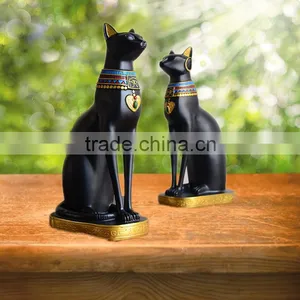 Resin Egytain Bast Statue of Cat Feline Goddess Bastet thumbnail-1