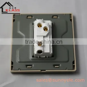 High Quality uk Style Brushed Aluminum Golden Switch and Socket thumbnail-3