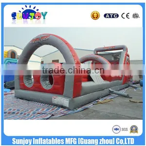 Outdoor Adult Xtreme Rush Inflatable Obstacle Course / Castle Slide With Climbing Wall thumbnail-2