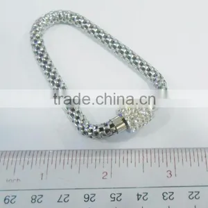 Stainless Steel Magnet Bracelet With Crystal Charm thumbnail-2