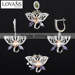 Rhinestone Jewelry Set Blue Sapphire Ring Most Popular Products Fahionable Products TZ-0183 thumbnail-3